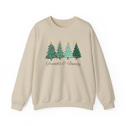 Four Friends and Family Christmas Trees Unisex Heavy Blend Crewneck Sweatshirt - Cozy Comfort for the Colder Months