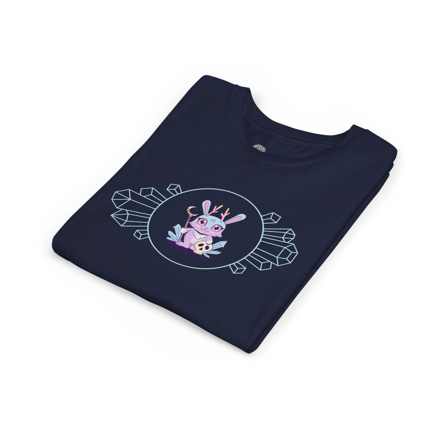 Pastel Jackalope with Crystals Youth Tee | Cute Cryptid Design