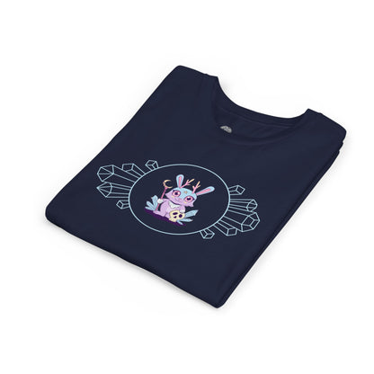 Pastel Jackalope with Crystals Youth Tee | Cute Cryptid Design