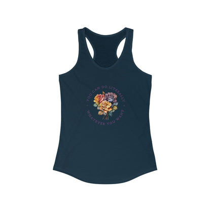 Colorful Floral Rainbow Racerback Tank - High-Quality Print, Perfect for Any Woman