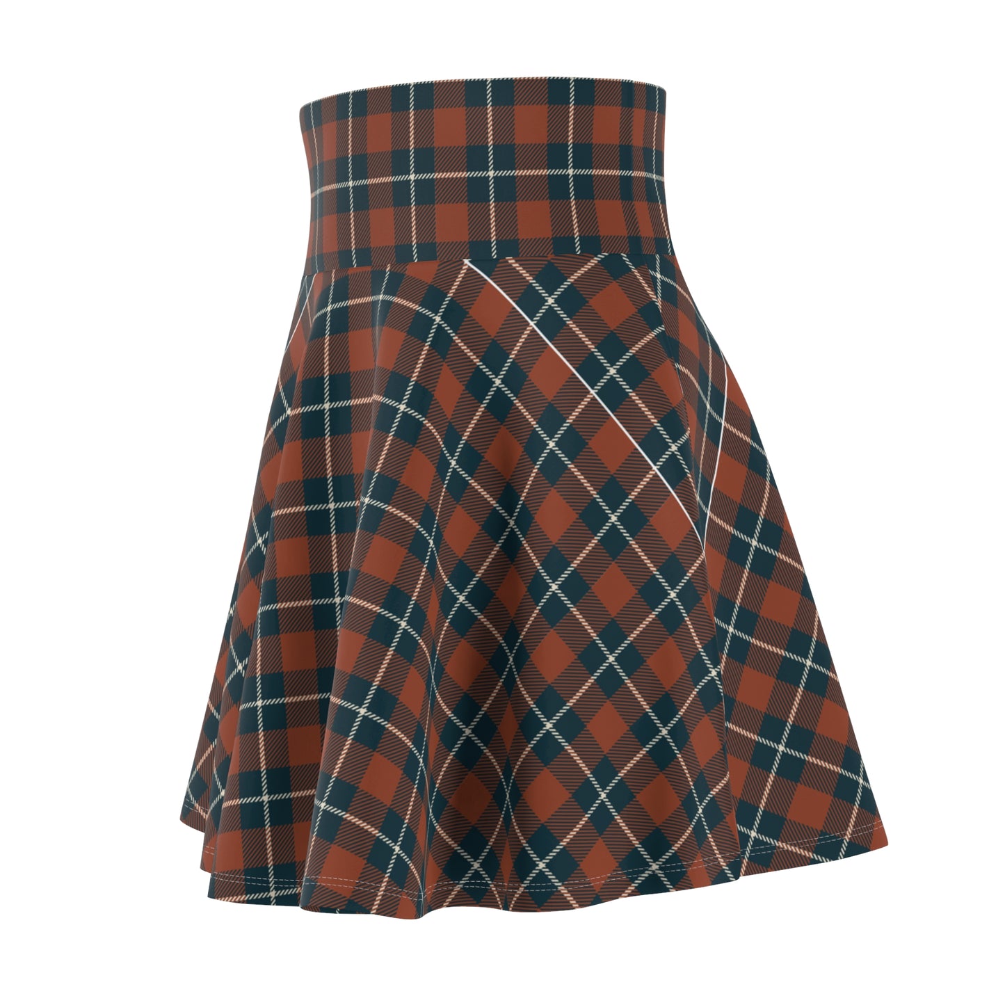 Elegant and Comfortable Maple Leaf Tartan Skater Skirt - Handcrafted by Croi Gorm LLC