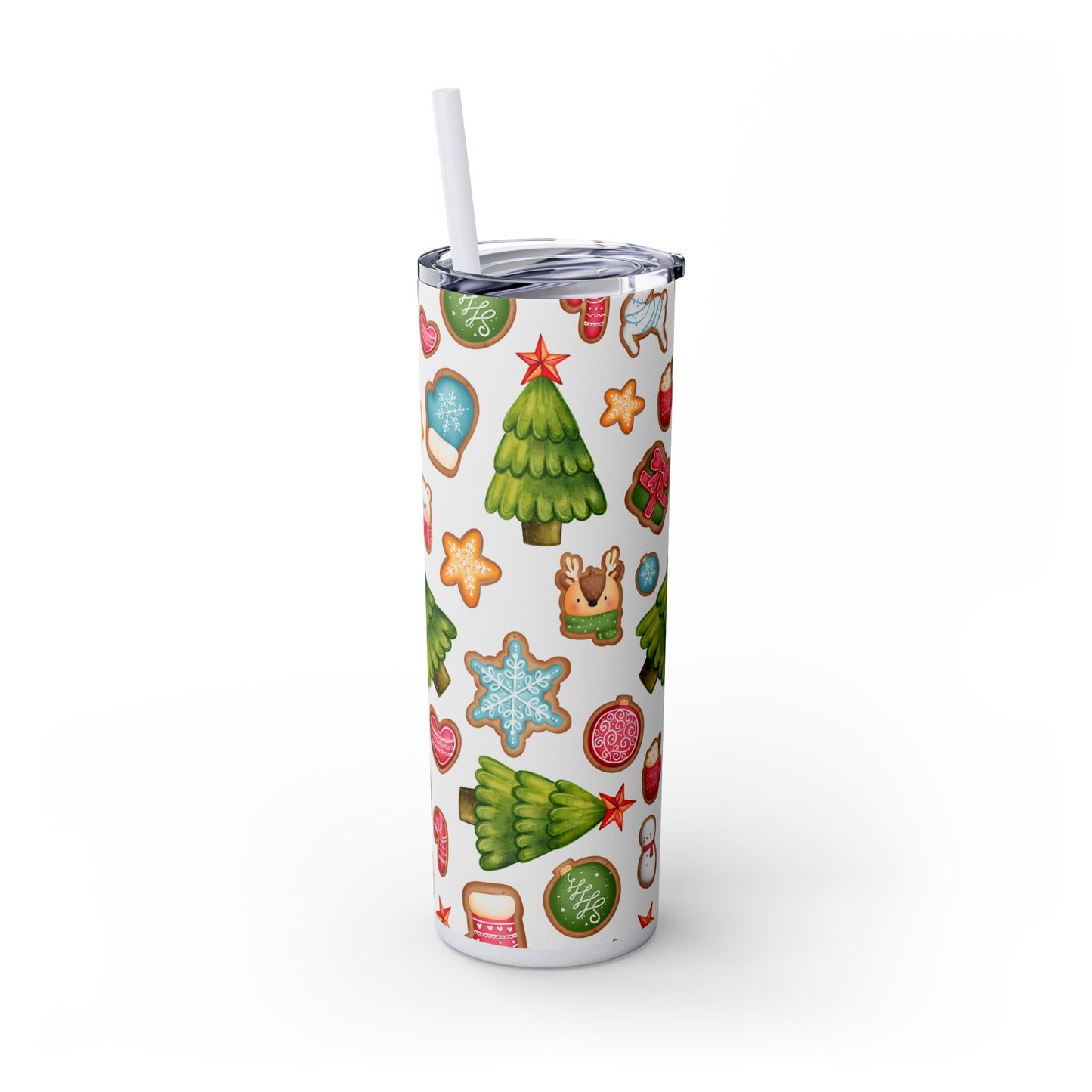 Stay Refreshed all Year Round with the Frosted Christmas Cookies Skinny Tumbler - 20oz, Hot or Cold!