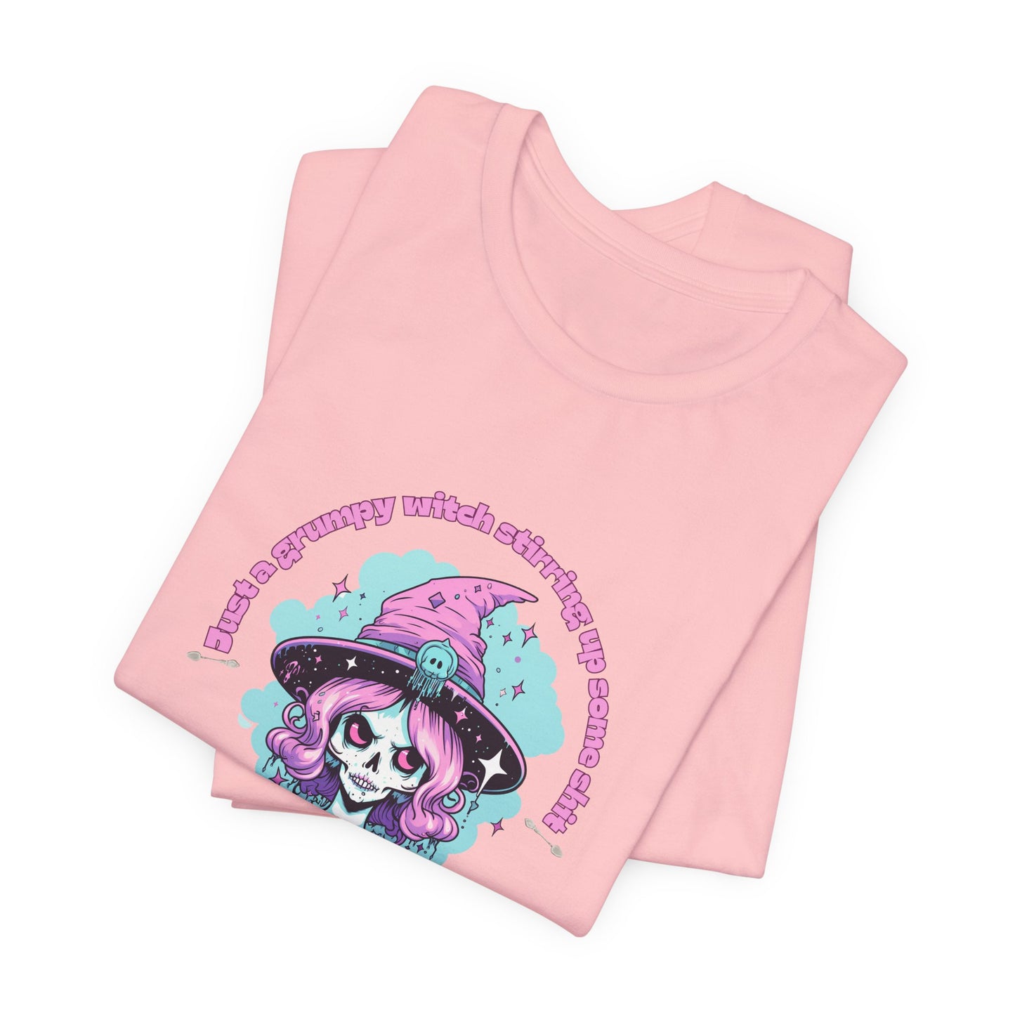 Lovable Grumpy Witch Tee - Comfy Short Sleeve Pastel Shirt