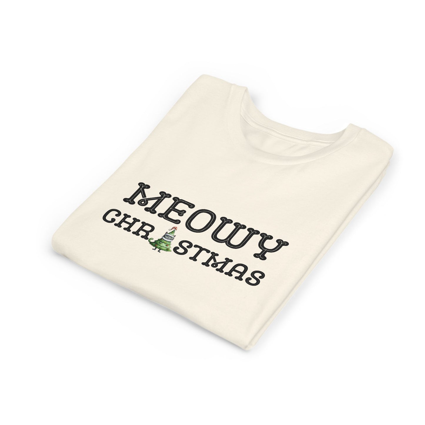 Kids Meowy Christmas Tee - Lightweight and Soft for All-day Comfort