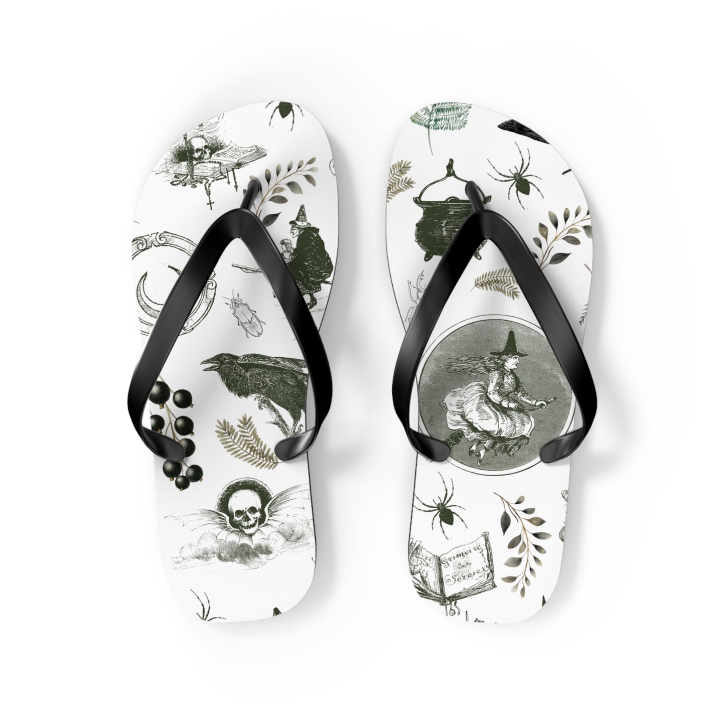 Magic Underfoot: Witch Cauldron Design Flip Flops for All-day Comfort