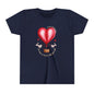 Valentine's Day Hot Air Balloon Youth Tee - Short Sleeve