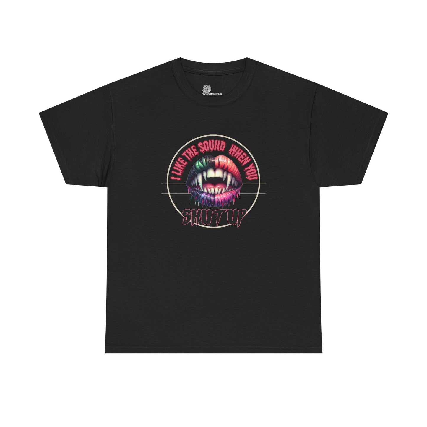 Neon Vamp Mouth Illustration T-Shirt | 'I Love the Sound When You Shut Up'