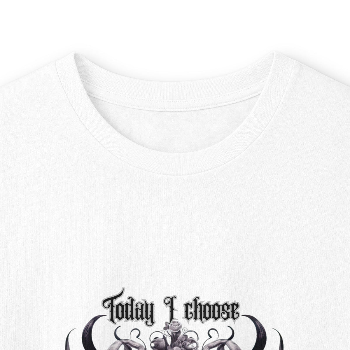 Skull & Roses Long Sleeve Tee — "I Choose Violence" Gothic Graphic Shirt