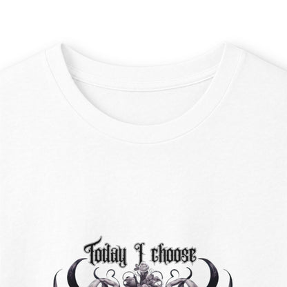Skull & Roses Long Sleeve Tee — "I Choose Violence" Gothic Graphic Shirt