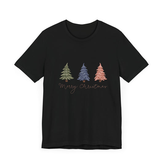 Pastel Christmas Trees Tee | Soft Unisex Jersey | Merry Christmas Shirt