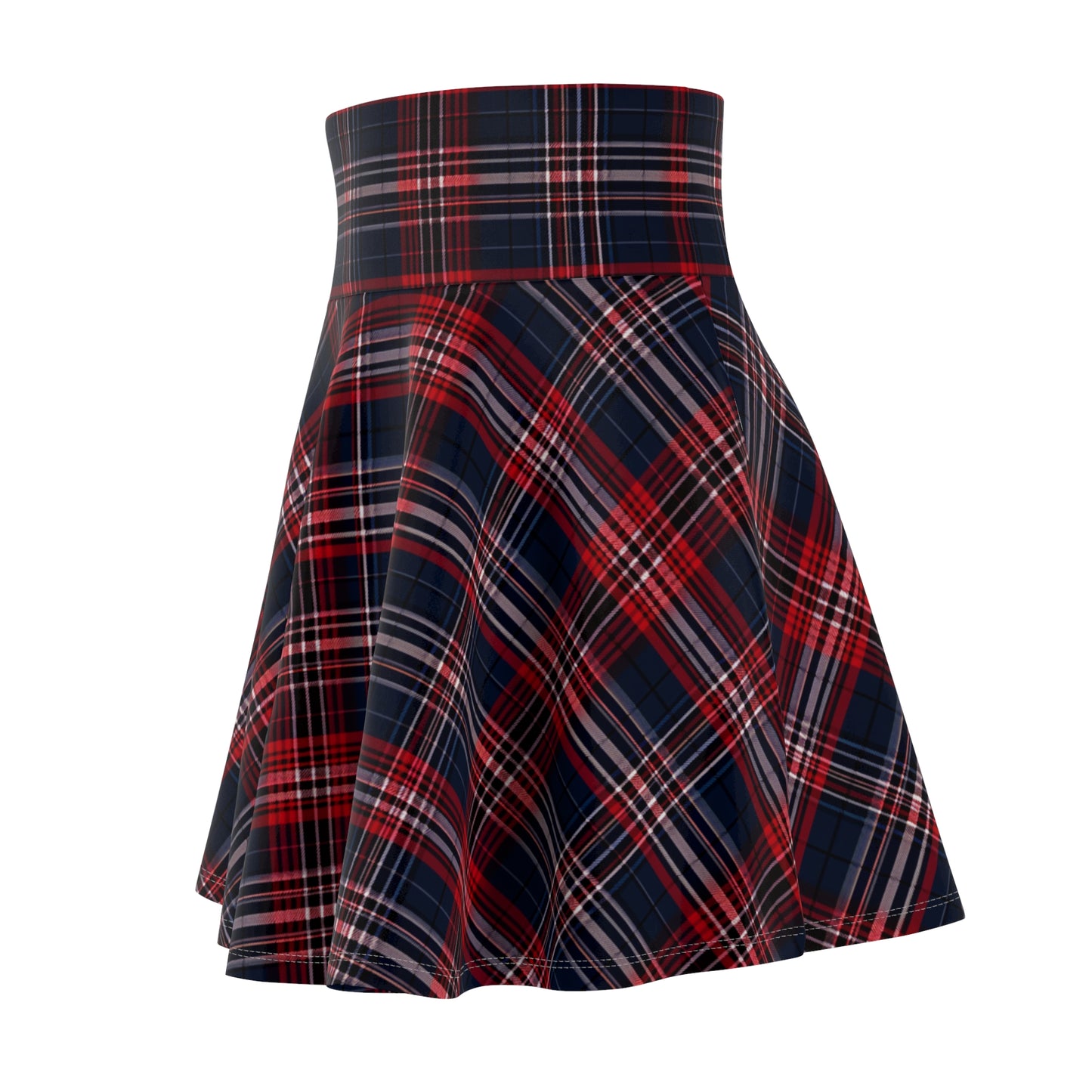 Classic Red Tartan Women's Skater Skirt - Made in the USA