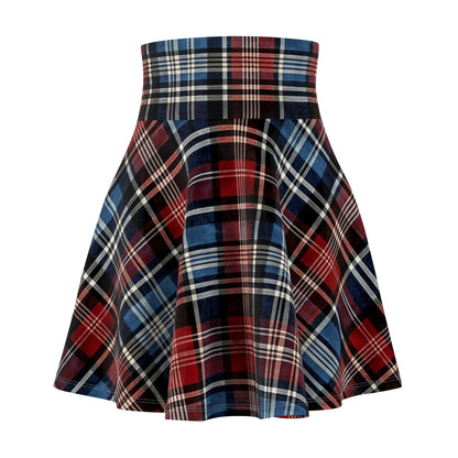 Red, White, and Blue Fourth of July Tartan Women's Skater Skirt - Made in the USA