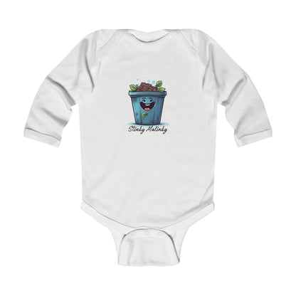 Stinky Malinki Earth Day Humor Infant Long Sleeve Bodysuit