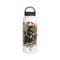 Floral Skull Illustration Stainless Steel Water Bottle | Handle Lid