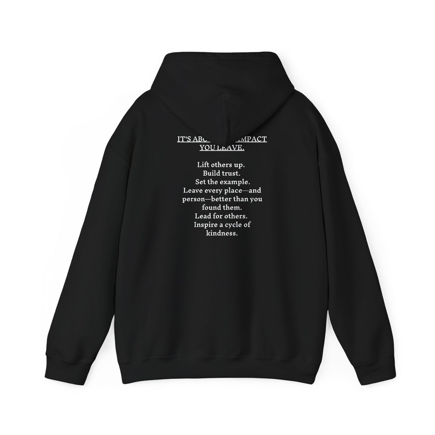 Black Heraldic Eagle crest Hoodie | Inspirational back text hoodie