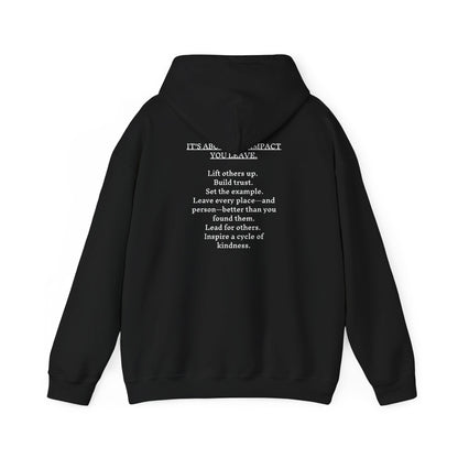 Black Heraldic Eagle crest Hoodie | Inspirational back text hoodie