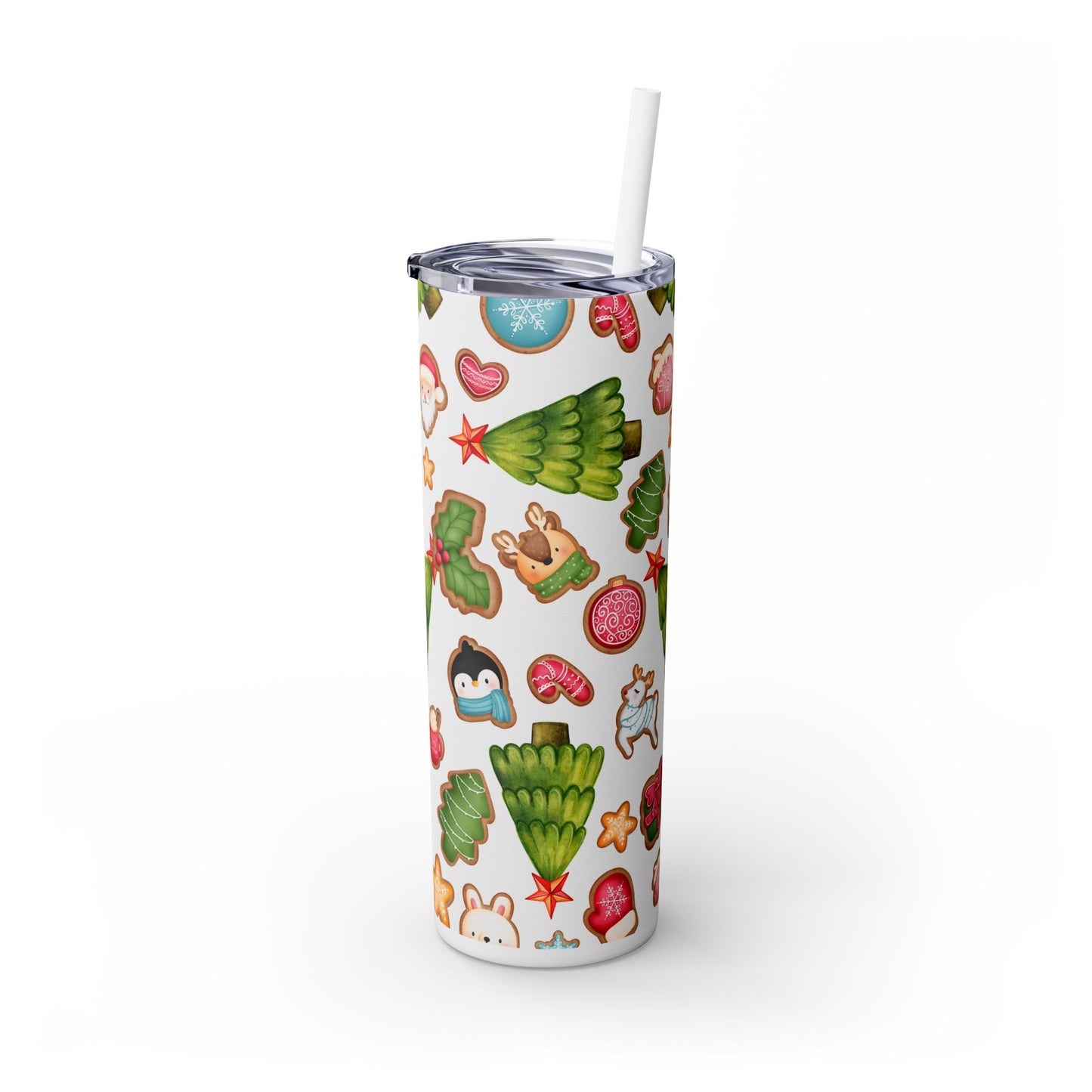 Stay Refreshed all Year Round with the Frosted Christmas Cookies Skinny Tumbler - 20oz, Hot or Cold!