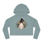 Upgrade Your Daily Style with our Retro Ghost Womens Cropped Hooded Sweatshirt - Trendy and Soft