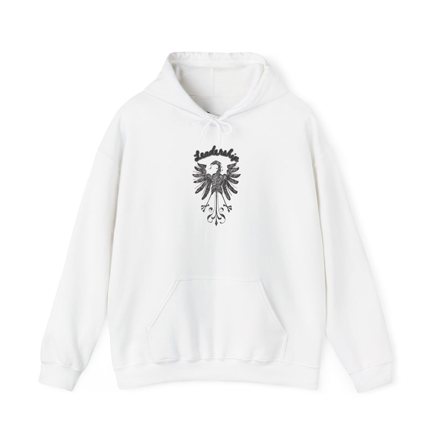 Black Heraldic Eagle crest Hoodie | Inspirational back text hoodie
