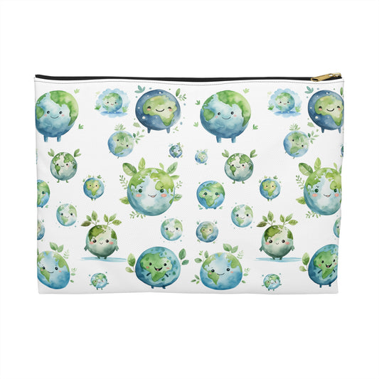Save the Earth Accessory Pouch in Various Sizes | Earth Day Gift | Sustainable Zipper Bag