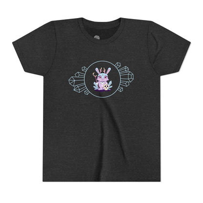 Pastel Jackalope with Crystals Youth Tee | Cute Cryptid Design