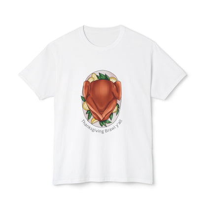 Thanksgiving Brawl Y'all Unisex Relaxed Turkey T-Shirt - Soft and Comfortable Tee for Effortless Style