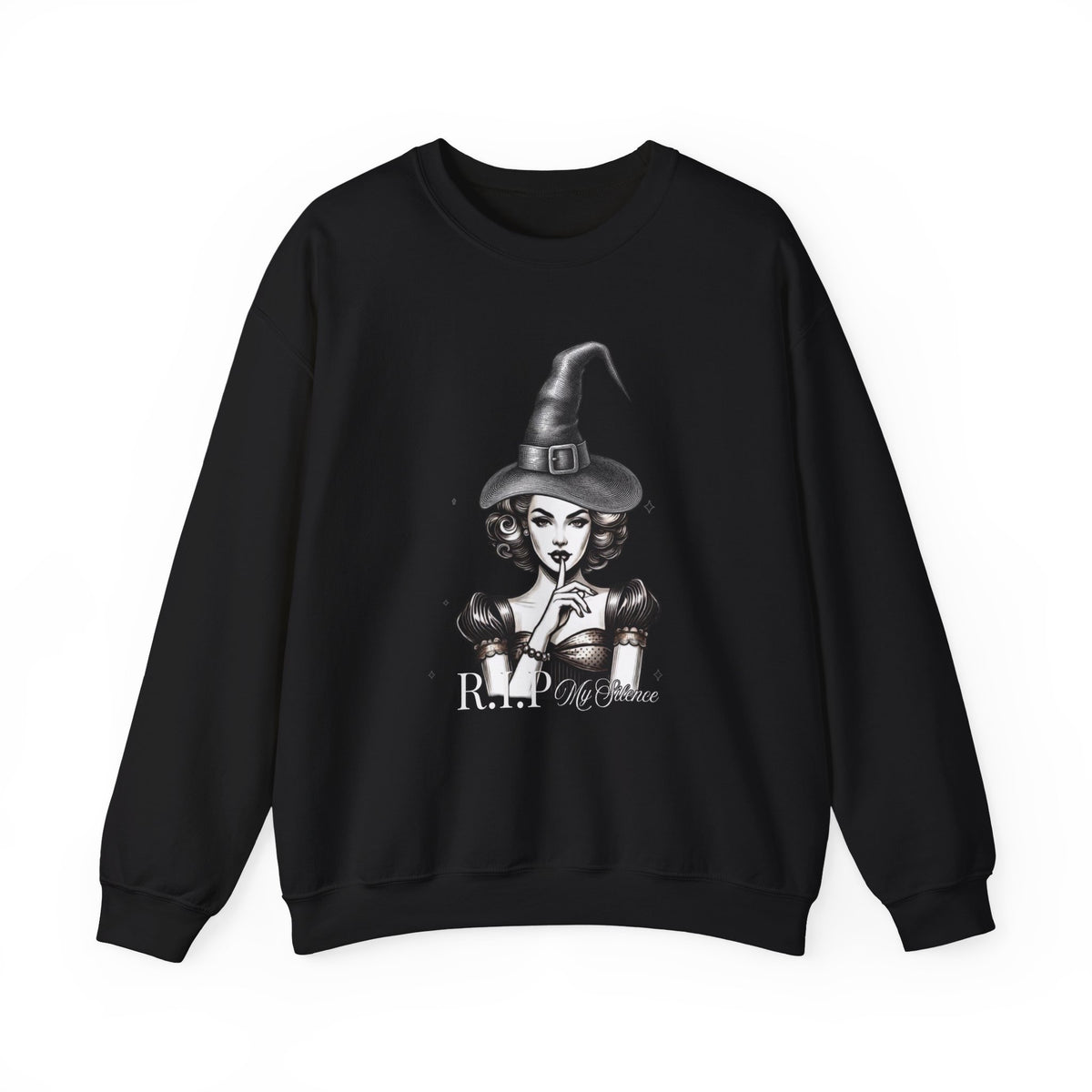 Retro Pinup Witch R.I.P. Crewneck Sweatshirt | Halloween Gothic