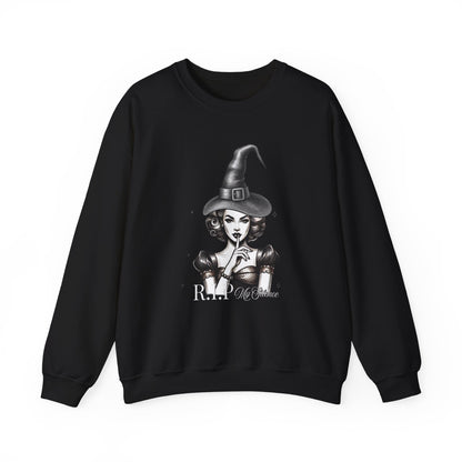 Retro Pinup Witch R.I.P. Crewneck Sweatshirt | Halloween Gothic