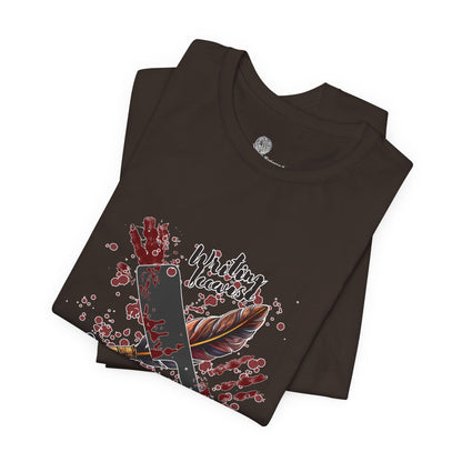 Murder Is Art tee | Bloody Knife & Paintbrush Illustration
