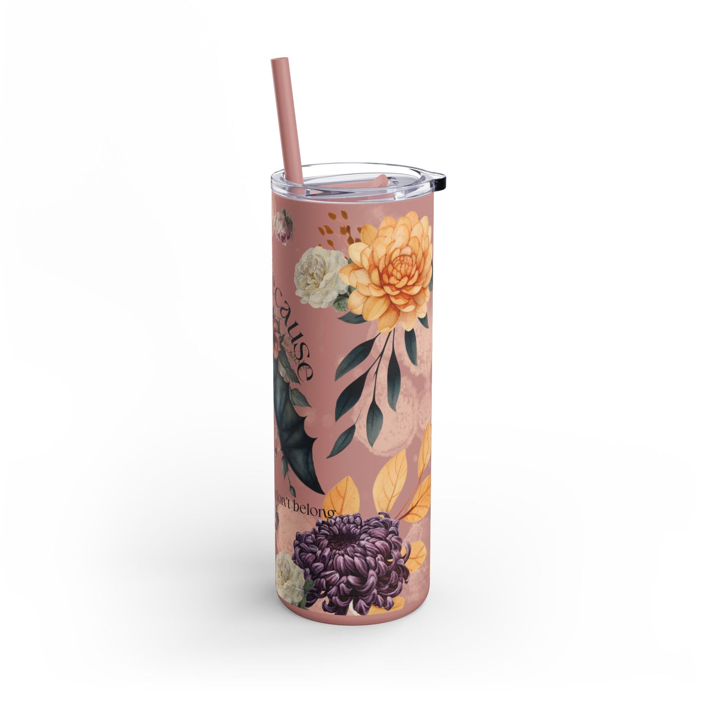 Stay Cool with our 20oz Fake it Floral Bats Skinny Tumbler - Cold for 24h