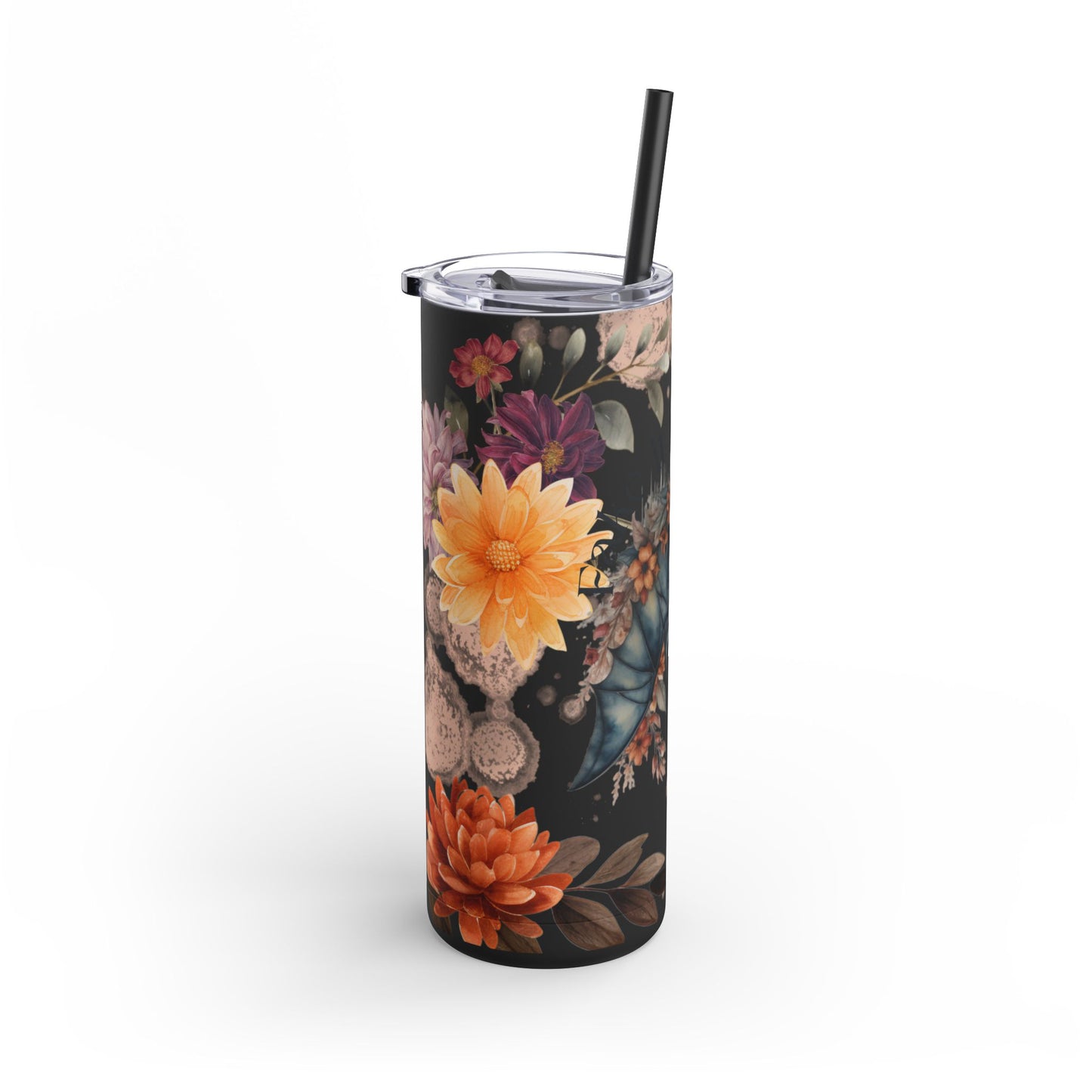 Stay Cool with our 20oz Fake it Floral Bats Skinny Tumbler - Cold for 24h