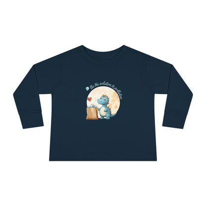 Recycling Dinosaur Love Toddler Long Sleeve Tee – Be the Solution to Pollution!