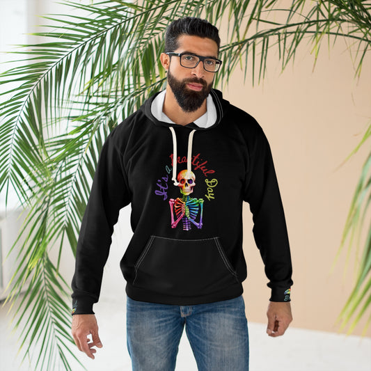 Just Breathe Custom Cut and Sewn Unisex Pullover Hoodie - Warm and Comfortable Polyester Fabric